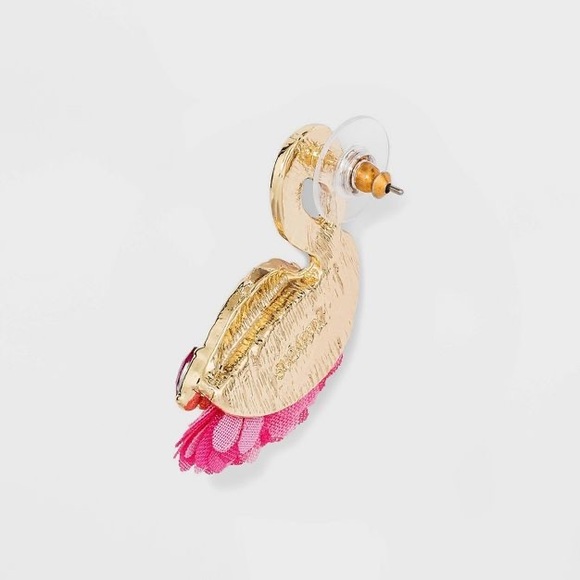 SUGARFIX by BaubleBar 'Pink Outside The Box Statement Earrings Pink flamingo nwt - Picture 3 of 4